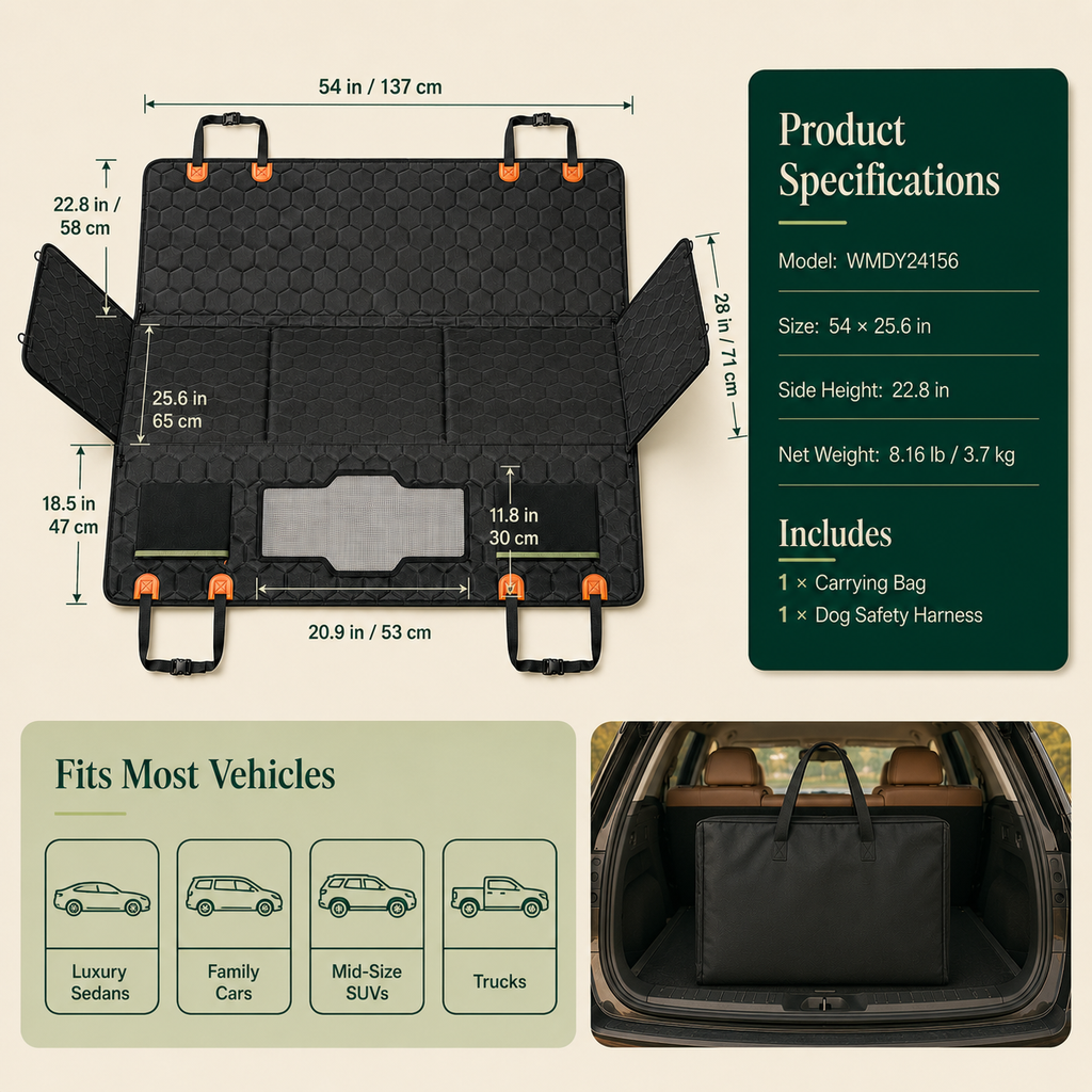 Heavy Duty Dog Backseat Extender & Car Hammock