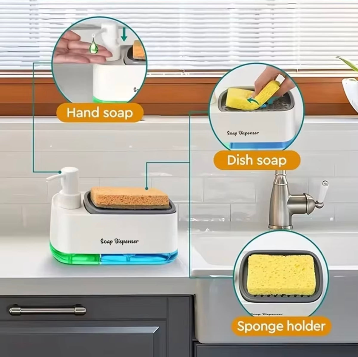 2-IN-1 Dish Soap Dispenser