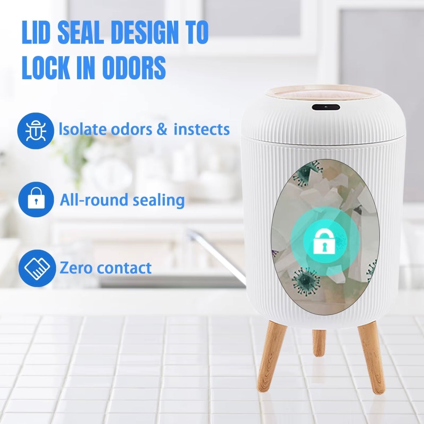 Smart Trash Can, Motion Sensor Trash Can for Bedroom, Bathroom, Kitchen, Office