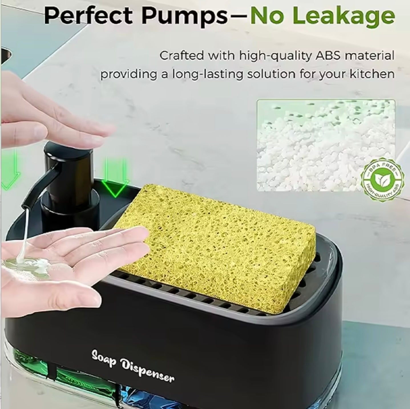 Dual Soap Dispenser with Sponge Holder Manual Press Soap Box