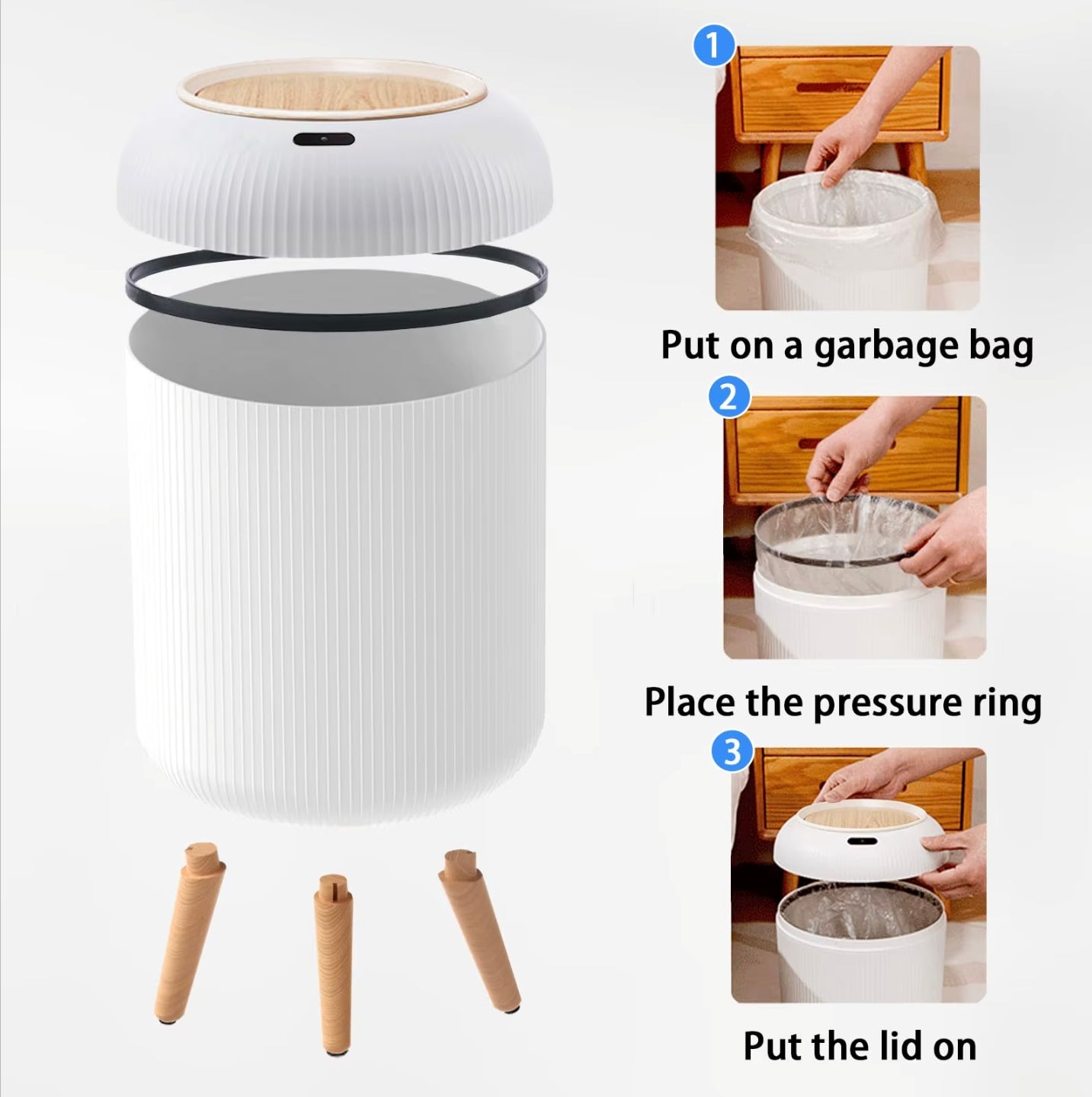 Smart Trash Can, Motion Sensor Trash Can for Bedroom, Bathroom, Kitchen, Office
